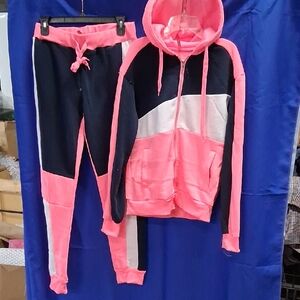 NWT Womens TRUE ROCK Colorblock Hoodie and Jogger Set